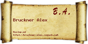 Bruckner Alex névjegykártya